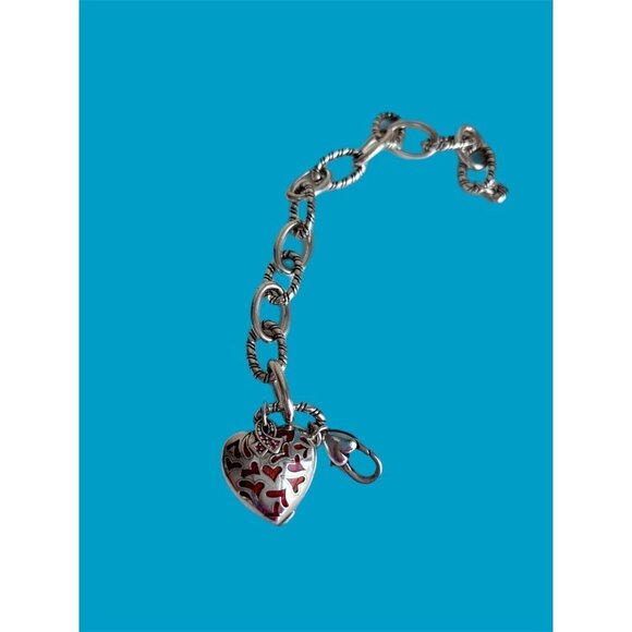 Brighton Power of Pink Dangle Heart Locket Bracelet - Picture 2 of 5